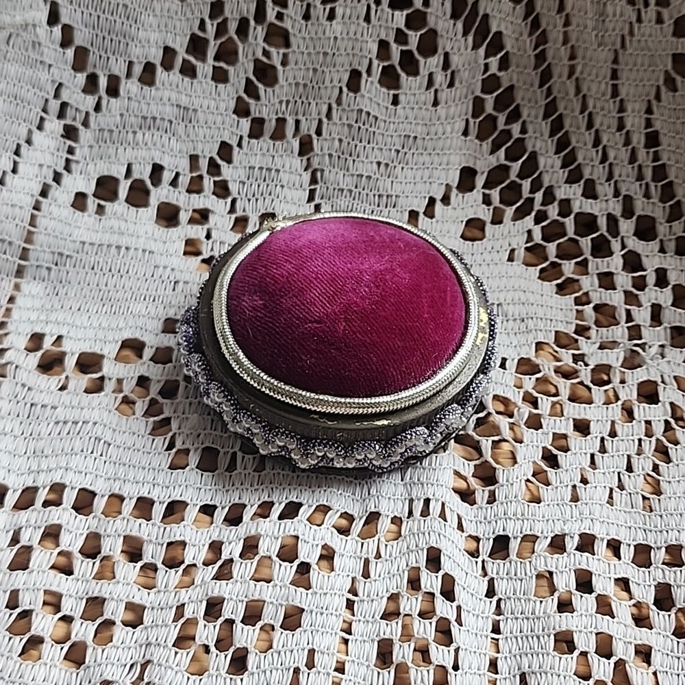 Vintage Handmade Crushed Velvet Pin Cushion